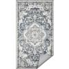 SONGMICS HOME Tappeto Antiscivolo 80 x 150 cm Camera da Letto, Stile Vintage Tradizionale, Ornamento da Soggiorno, Cucina, Ingresso, Sala da Pranzo, Lavabile in Lavatrice, Grigio Tortora TAR037G01