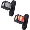 PROZOR 2 PZ Laterali Camion LED, 6 LED Ad Alta Luminosità, Impermeabile IP65, 3 Colori (Bianco, Rosso, Ambra), Luci di Posizione Laterali Omologato E-Mark E9 R10 per Camion, Rimorchio, RV, Caravan