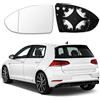 PAYFULLY Adatto per Specchietto Golf 7 Vetro Specchietto Retrovisore Riscaldabile Golf 7 Vetro Specchio Esterno Auto Riscaldabile Asferico con Piastra di Supporto (sinistra)