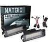 NATGIC LED Luce Targa 3528 Chip 18SMD Built-in CAN-BUS Lmpermeabile Luce Targa LED Gruppo Lampada Targa per Golf 4 Eos 06 Passat CC 09 12V 3W - 6500K Bianco (Confezione da 2)