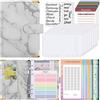 SKYDUE Money Binder, Challenge Del Risparmio, A6 Raccoglitore Documenti Con Buste Cerniera Trasparenti, Agenda Risparmio Soldi, Budget Planner Raccoglitore Di Bilancio(Grigio Marmo)