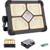 ERAY Faro LED Ricaricabile 150W, Faretto LED da Cantiere Portatile 5 Modalità/Batteria da 15000mAh/296 perle LED/Pannello Solare, Ideale per Emergenza, Campeggio, Riparazione, Garage, Esterni