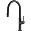 CECIPA Rubinetto Cucina Nero con 2 Getto, Arco Alto Miscelatore Cucina con Doccetta Estraibile, Rubinetto Lavello Girevole a 360°, Miscelatore a Leva Singola, in Lega Zinco, Nero