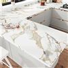 HotDecor Carta Da Parati Marmo Bianco Opaco Oro Vinile Adesivo Carta Da Parati Autoadesativa Lavabile Per Soggiorno Armadi Pellicola Adesiva Per Mobili Rotolo Rivestimento Cucina 40cm x 200cm
