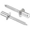 sourcing map Rivetti ciechi, in acciaio inox 304, rivetti decorativi, diametro 6,4 mm, lunghezza impugnatura 12 mm, estremità chiusa, tonalità argento, 25 pezzi