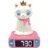 Lexibook - Sveglia Digitale Gattino per Bambini con Luce Notturna Snooze, Orologio per Bambini, Gattino Luminoso, Colore Bianco/Rosa - RL800KTLXB