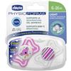 Chicco Succhietto Light Lumi Silicone 2 Pezzi 6-16 Mesi