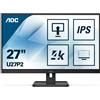 AOC Monitor 27" 4K Ultra HD Nero con Tecnologia Flicker-Free