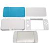 Hzxkqmil Kit Guscio di Ricambio Custodia a Alloggiamento per Nintendo New 2DS XL/New 2DS LL Console, Frontalino Anteriore Telaio Superiore Piastre di Copertura Inferiori (Bianco + Blu)