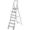 AgriEuro Premium Scalandrino in alluminio con cavalletto Alice 7, 7 gradini, 2.15 m - Altezza stimata operativa 2.54 m