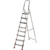 AgriEuro Premium Scalandrino in alluminio con cavalletto Alice 8, 8 gradini, 2.37 m - Altezza stimata operativa 2.76 m