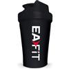 EAFIT Shaker Proteine 400 ml Nero Trasparente - Borraccia Graduata Senza BPA con Mixer in Acciaio - Per Whey Protein, Creatina, Pre Workout - Shaker Palestra Portatile Anti-Perdita per Sport e Fitness