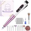 Denabuty Fresa per Unghie, Lima per Unghie Elettrica 12 in 1 Senza Fili Professionale 25000RPM Giri, con Display LCD, Portatile Kit Manicure Pedicure Elettrico per Rimozione Gel Semipermanente Viola