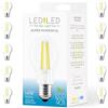 LEDbyLED Lampadina Goccia 14W Pari a 140W, E27, Vetro Trasparente, 4000K Luce Naturale, filamento LED dritto, 1820 Lumen, Pack 10 Pezzi
