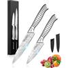 MOSFiATA ‌Set di Coltelli per Frutta e Verdura, Coltello Sbucciare da 9 cm e Coltello Universale da 12,7 cm con Fodero
