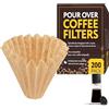 Impresa - Confezione da 200 filtri per caffè Fellow Stagg XF, colore marrone naturale, per set di gocciolatori da caffè, a fondo piatto, confezione da 200