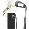 DND DADO Apribottiglie per Mazze Da Golf, Apribottiglie con Sacchetto Regalo, Cavatappi Portatile, Regalo per Compleanno, Festa del Papà, Natale, per Uomini, Donne, Amico, Amanti della Birra, Argento Scuro