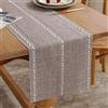 Miuyunya Runner da Tavola Giallo Mandorla 33x140 Moderno Runner Tavolo Lino di Cotone Macramè Lavabile Vintage Centro Tovaglia Decorazione per Soggiorno Mobili Cucina Decorazioni Matrimonio Tavoli