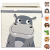 GLÜCKSWOLKE Cesta Portagiochi - 15 Motivi I Contenitore Giochi I per Giocattoli I Scatola Portaoggetti (33x33x33) compatibile con Scaffale Kallax in Cameretta Bambini I Giungla Animali Ippopotamo