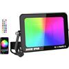 YOJZMA 1Pcs 200W Intelligente Faro LED RGB esterno con spina, controllo app