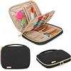 Yarwo Organizer per Uncinetto, Borsa da Viaggio per Ferri da Maglia (fino a 20cm) con Più Tasche per Accessori da Uncinetto, Nero(SOLO BORSA)