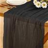 Baosind Runner da Tavolo Nero in Stile Boho, 280 x 80 CM Runner da Tavolo in Garza, Adatto per Matrimoni, Compleanni, Natale, Tavole di Capodanno e Decorazioni ad Arco