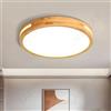LAMPLAY Lampada Da Soffitto Rotonda In Legno, Ø30cm, Lampada LED A Luce Neutra, Legno Naturale Originale 4500K 18W, Design Con Cavità Laterale, Per Camera Da Letto Soggiorno Studio Cameretta Cucina