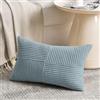 FDTERN Federe Cuscini Azzurro Pallido 30x50 per Divano in Velluto a Coste Moderno Morbido Motivo a Croce Decorativa Copricuscini con Cerniera Invisibile per Divano Camera da Letto