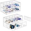 Lolalet Organizzatore di Occhiali da Sole Trasparente con Cassetto, Scatola di Stoccaggio con Divisori Rimovibili per Coppie Multiple