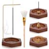 Nakutita Porta Incenso, 2 in 1 porta bastoncini incenso con base in legno fatto a mano, design esagonale con spirale conica, 9 fori, porta incenso a forma di zucca, per casa, ufficio, yoga, meditazione