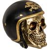 MIK funshopping Salvadanaio a forma di teschio (teschio con casco da moto oro)