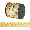 OLYCRAFT 10M Bordo Elastico Con Paillettes Bordo Con Paillettes Elasticizzato Metallizzato Nastro Con Paillette In Tessuto A 3 file per Abbellimento Del Vestito E Fascia - Oro