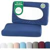 BaSaTex Federe biologiche, confezione da 2 pezzi, per cuscini cervicali e per la salute, 97% cotone certificato GOTS, 3% elastan, 40 x 60 cm, 45 x 65 cm, blu marino