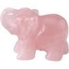 Naapesi 1,5 '' Cristallo di Quarzo Naturale Elefante, Ornamento di Elefante, Cristallo Naturale Grezzo Figurine Della Statua Dell'elefante del Quarzo, per Decorazione Della Casa e Dell'ufficio (Rosa)