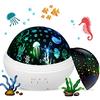 Swhily Lampada Proiettore per Bambini, Lampada Notturna Stelle con 2 Differenti Proiezioni, Migliore Luce Notturna di Natale per la camera dei Bambini (Bianco)