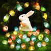 Eledreme Catena di luci pasquali con 20 LED, decorazione pasquale per esterni, luce bianca calda, decorazione per esterni, batteria per Pasqua, feste, giardino