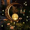 Caldarax Lampada Solare per Esterni, Impermeabile Luci Solari da Giardino Decorative, con Sfera di Vetro a LED, Fata della Luna Lampada Solare da Esterno per Balcone, Vialetto, Patio, Cortile, Prato