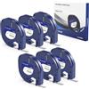 OYEMAT 6 Nastri Compatibili con Dymo LetraTag 91201/91221 12mm x 4m