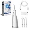 Waterpik White Cordless Select Water Flosser, rimuove la placca e migliora la salute delle gengive, rotazione della punta a 360 gradi, tensione globale, sicuro per impianti, corone e impiallacciature,