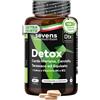 SEVENS NUTRITION Cardo Mariano, Tarassaco e Carciofo - Detox per Fegato e Intestino | 120 Capsule - 80% Silimarina per la Normale Funzione Epatica - Cardo Mariano Fegato ad Alto Dosaggio - Qualità superiore