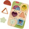 Fisher-Price Puzzle Trova e Cresci in Legno, per Bimbi | Tabellone in legno, 6 forme in silicone, gioco educativo, neonati e bimbi 6+ mesi, JKH10