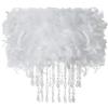 Waneway Paralume in Piume con Gocce d'Acrilico, per Lampadario, Sospensione, Tavolo o Terra, Decorazione Camera Soggiorno Ingresso, Bianco
