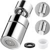 GUOYOU 360°Aeratore Rubinetto Girevole 2 Modalità di Spruzzatura Rompigetto Rubinetto Cucina Aeratore Rubinetto Cucina per Cucina/Bagno Filettatura Esterna M22 Filettatura Interna M24 (Argento)