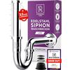 M. ROSENFELD HOME Sifone per lavandino 1 1/4 Taglia L - Sifone a tubo regolabile in altezza 85-110 mm - Chiusura antiodore in acciaio inox - Tubo di scarico per bagno e WC degli ospiti - incl