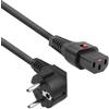 ACT Advanced Cable Technology 2.0m Schuko CEE 7/7 - C13, M/F 2m CEE7/7 Accoppiatore C13 Nero cavo di alimentazione