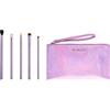 Sigma Beauty Enchanted Eye - Set di 5 pennelli per il trucco degli occhi per sfumare, ombreggiare, rivestire e sfumare, include elegante borsa nera per il trucco (6 pezzi)