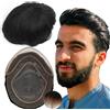 YANAHAIR Protesi Capelli Uomo Yanahair Toupee per Uomini Parrucchini Parrucca Capelli Veri Uomo Parrucche 100% Europeo Capelli Umani Veri Fine Francese Pizzo con PU Toupet (8x10",#1B nero naturale)