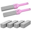 Alyxen 8 Pezzi Pietra per la Pulizia con 2 Manici, Pietra Pomice Detergente, Pumice Stone Toilet, Sostituibile Pomice Pulitore, Pumice Stone per Servizi Igienici, Bagno, Cucina, Cura dei Piedi