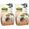 Post-It Nastro Adesivo Carta per Etichette e Correzione, Scrivibile Bianco e Rimovibile, Rotolo per Scuola, Quaderni e Archivio, Rotolo da 25 mm x 17,7 m (Confezione da 2)
