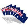AhfuLife 15 Bandiere Australia Tenute a Mano, 21 x 14 cm, Bandiere a Bastone su Entrambi i Lati con Asta Bianca da 30 cm, per Decorazioni Feste Nazionali, Coppa del Mondo, Giardino, Strada, Feste